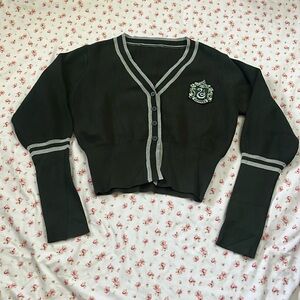Slytherin cardigan sweater grey and green